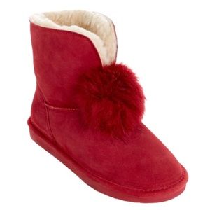Bearpaw Libby Suede Sheepskin Pom Pom Neber Wet Boots 9